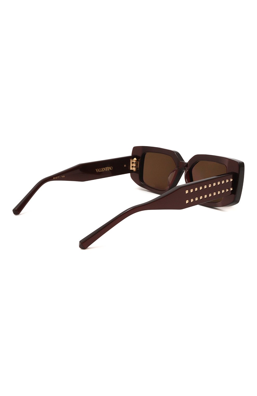 Женские солнцезащитные очки VALENTINO темно-коричневого цвета, арт. VLS-108B | Фото 4 (Тип очков: С/з; Оптика Гендер: оптика-женское; Очки форма: Прямоугольные)