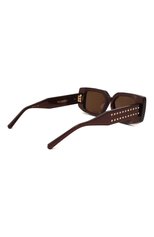 Женские солнцезащитные очки VALENTINO темно-коричневого цвета, арт. VLS-108B | Фото 4 (Тип очков: С/з; Оптика Гендер: оптика-женское; Очки форма: Прямоугольные)