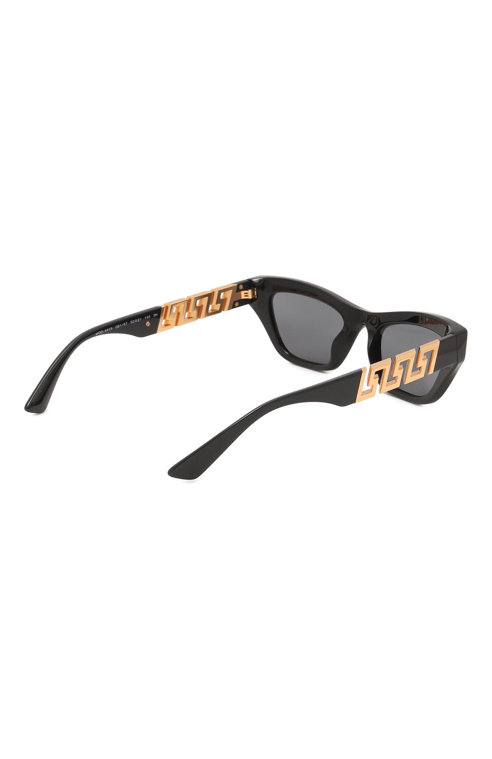 Женские солнцезащитные очки VERSACE черного цвета, арт. 4419-GB1/87 | Фото 4 (Материал: Пластик; Тип очков: С/з; Оптика Гендер: оптика-женское; Очки форма: Cat-eye)