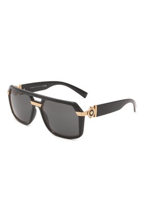 Мужские солнцезащитные очки VERSACE черного цвета, арт. 4399-GB1/87 | Фото 1 (Кросс-КТ: С/з-мужское; Материал: Пластик; Оптика Гендер: опт ика-мужское; Очки форма: Авиаторы)