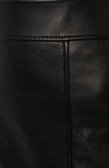 Женская кожаная юбка BOSS черного цвета, арт. 50489116 | Фото 5 (Женское Кросс-КТ: Юбка-одежда; Длина Ж (юбки, платья, шорты): До колена; Материал внешний: Натуральная кожа; Стили: Романтичный)