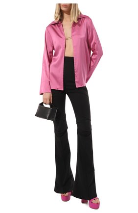 Женская блузка из вискозы JACQUEMUS розового цвета, арт. 22E213SH103/1000PINK | Фото 2 (Рукава: Длинные; Стили: Гламурный; Принт: Без принта; Длина (для топов): Стандартные; Материал внешний: Вискоза; Женское Кросс-КТ: Блуза-одежда)