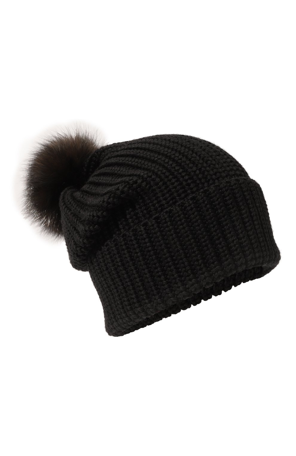 Женская шерстяная шапка BLACK SABLE черного цвета, арт. BS-005СЕ | Фото 1 (Материал: Текстиль, Шерсть)