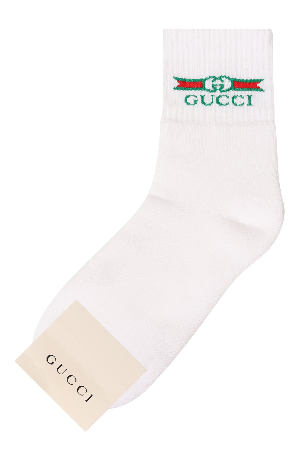 Мужские хлопковые носки GUCCI белого цвета, арт. 604038 4GA25 | Фото 1 (Кросс-КТ: бельё; Материал внешний: Хлопок)
