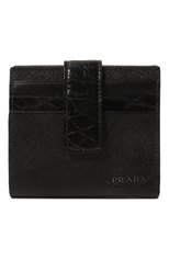 Мужской кожаный футляр для кредитных карт PRADA черного цвета, арт. 2MC063-2EVM-F0002 | Фото 1 (Материал: Натуральная кожа)