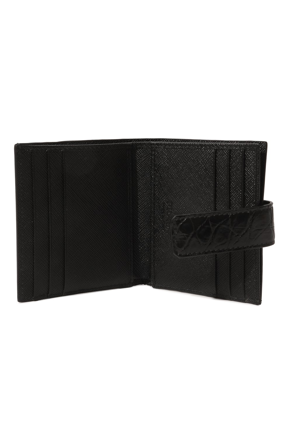 Мужской кожаный футляр для кредитных карт PRADA черного цвета, арт. 2MC063-2EVM-F0002 | Фото 3 (Материал: Натуральная кожа)