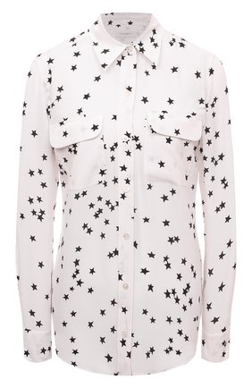 Женская шелковая рубашка EQUIPMENT черно-белого цвета, арт. Q157-E231 | Фото 1 (Материал внешний: Шелк; Рукава: Длинные; Длина (для топов): Стандартные)
