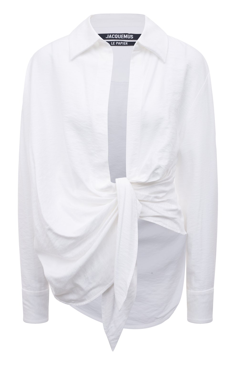 Женская белая рубашка из вискозы JACQUEMUS купить в интернет-магазине ...