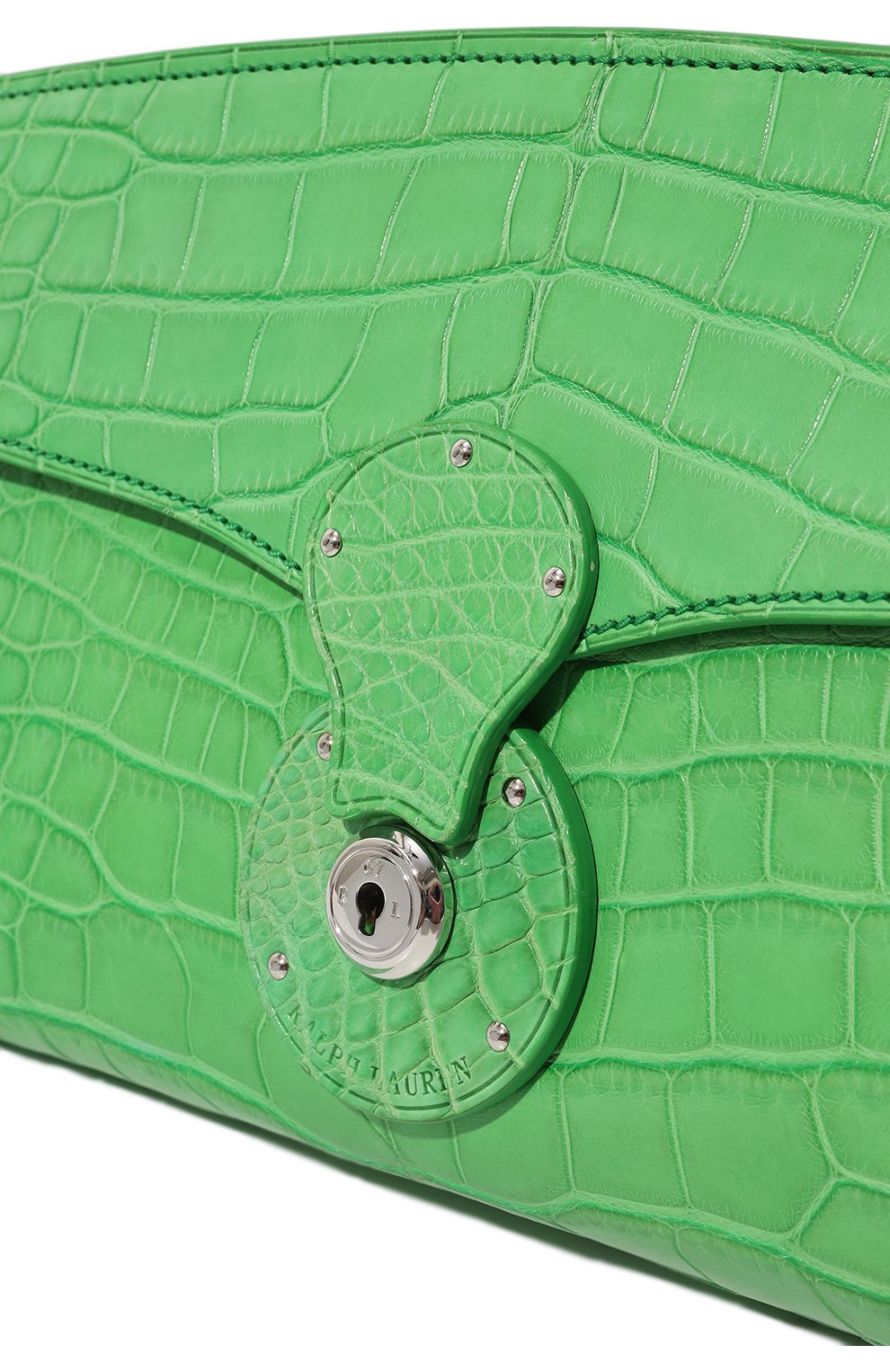 Женский клатч ricky из кожи крокодила RALPH LAUREN зеленого цвета, арт. 69H/IAQ75/RMALL | Фото 3 (Материал: Экзотическая кожа; Размер: medium; Женское Кросс-КТ: Клатч-клатчи)