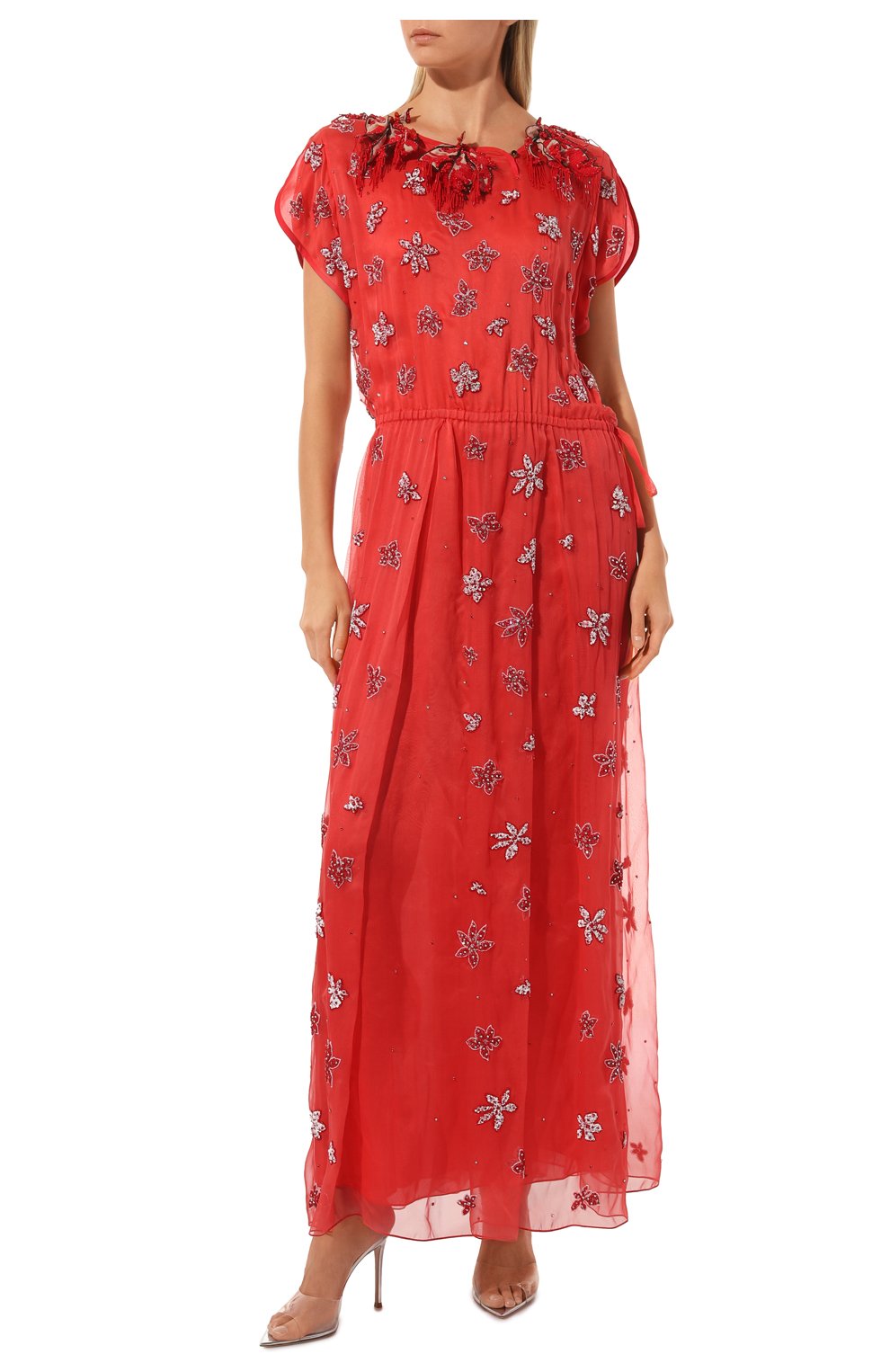 Женское красное шелковое платье GIORGIO ARMANI купить в интернет ...