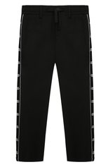 Детские шерстяные брюки DOLCE & GABBANA черного цвета, арт. L44P12/FUBFA/2-6 | Фото 1 (Материал внешний: Шерсть; Случай: Повседневный; Материал подклада: Вискоза)