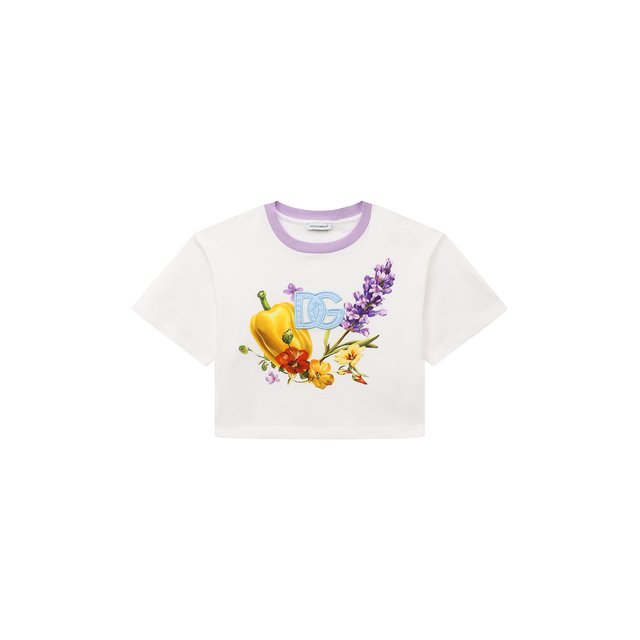 Укороченная футболка Dolce & Gabbana L5JTHY/G7I0Y/8-14