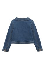 Детская джинсовая куртка MOSCHINO синего цвета, арт. HDS045/LXE35/4-8 | Фото 2 (Рукава: Длинные; Кросс-КТ: Деним; Материал внешний: Хлопок)