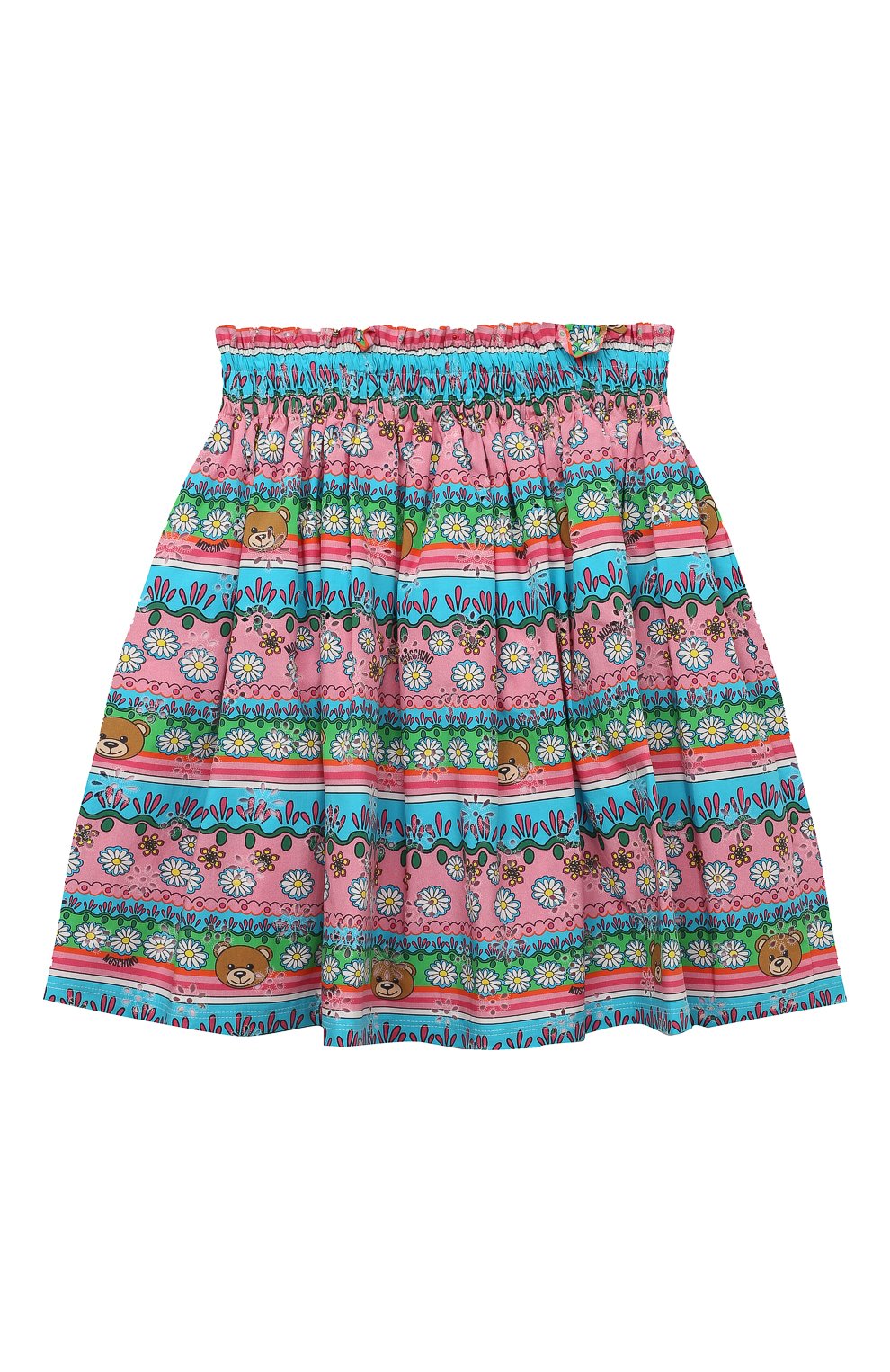 Детская хлопковая юбка MOSCHINO разноцветного цвета, арт. HDJ02I/S0Q09/4-8 | Фото 2 (Случай: Повседневный; Материал внешний: Хлопок; Материал подклада: Хлопок)