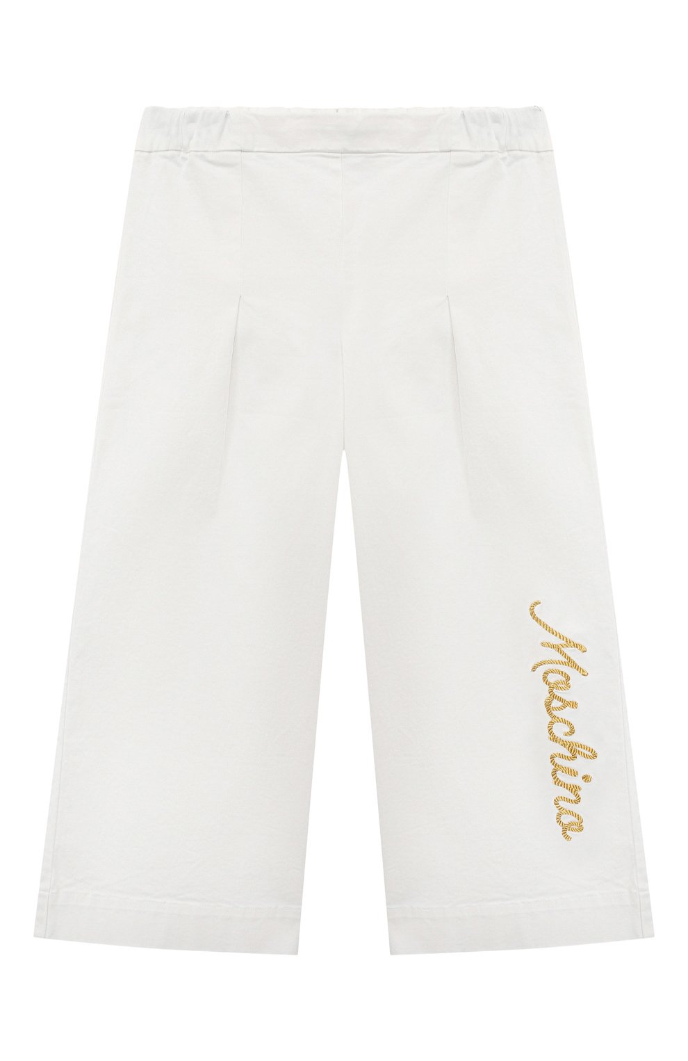 Детские хлопковые брюки MOSCHINO белого цвета, арт. HDP04T/LPA07/4-8 | Фото 1 (Случай: Повседневный; Материал внешний: Хлопок)