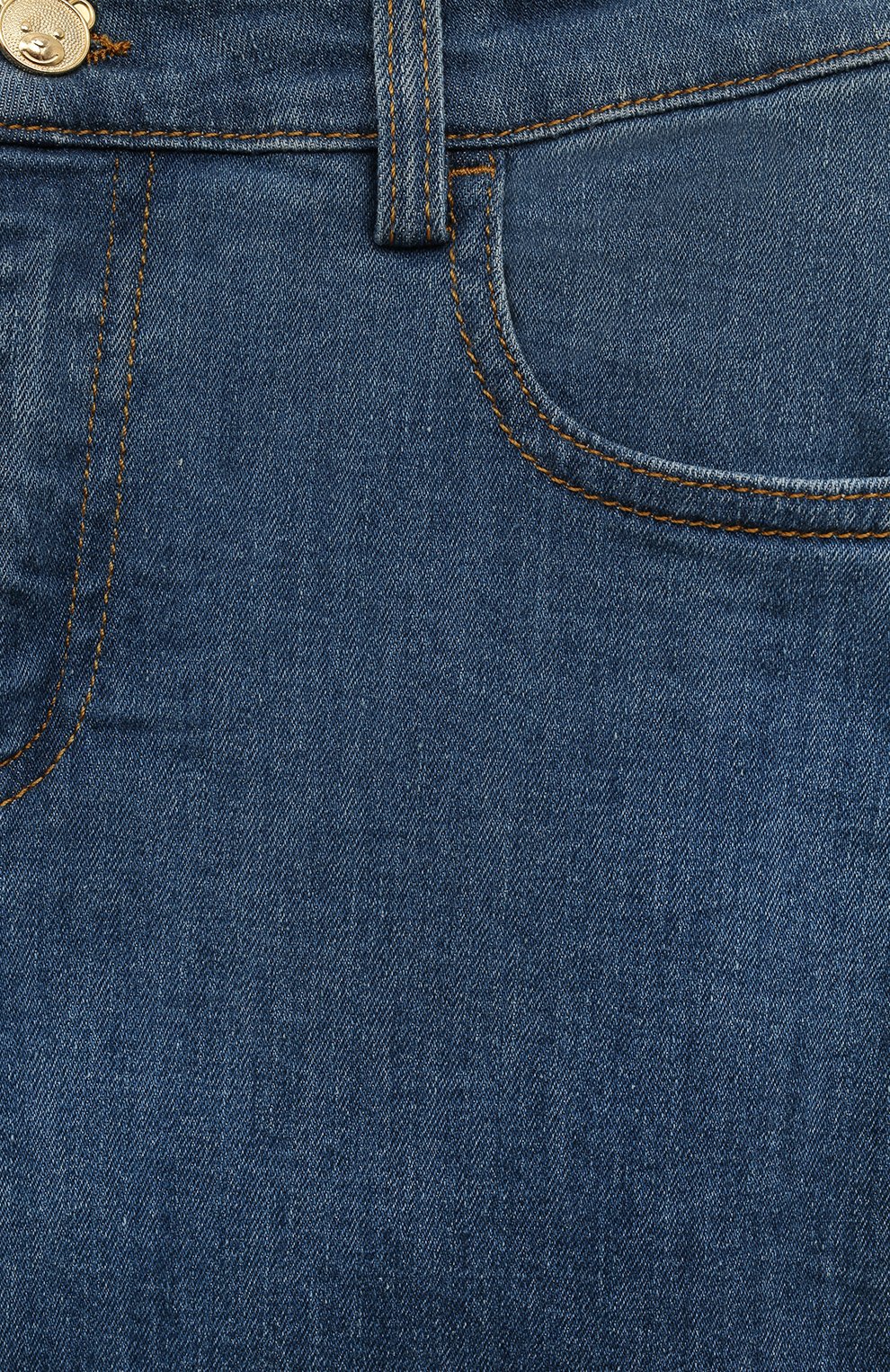Детские джинсы MOSCHINO голубого цвета, арт. HDP04Y/LXE35/4-8 | Фото 3 (Материал внешний: Хлопок)