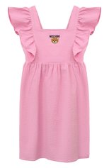 Детское хлопковый сарафан MOSCHINO розового цвета, арт. HDV0CU/LZA15/4-8 | Фото 1 (Рукава: Короткие; Девочки Кросс-КТ: Сарафан-одежда; Материал внешний: Хлопок)