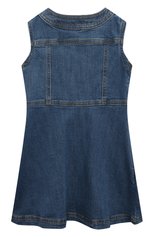 Детское джинсовое платье MOSCHINO синего цвета, арт. HDV0DA/LXE35/4-8 | Фото 2 (Рукава: Короткие; Случай: Повседневный; Материал внешний: Хлопок; Девочки Кросс-КТ: Платье-одежда)