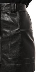 Женская юбка из экокожи LVIR черного цвета, арт. LV23S-SK02A | Фото 5 (Стили: Гламурный; Длина Ж (юбки, платья, шорты): Мини; Материал внешний: Синтетический материал, Вискоза; Женское Кросс-КТ: Юбка-одежда; Кросс-КТ: экокожа)