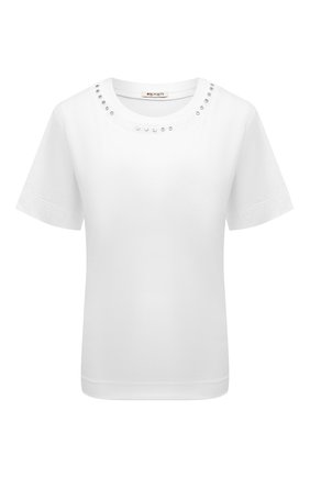 Женская хлопковая футболка PORTS 1961 белого цвета, арт. PW322KKX02-JC0U063 | Фото 1 (Рукава: Короткие; Длина (для топов): Стандартные; Материал внешний: Хлопок; Женское Кросс-КТ: Футболка-одежда; Принт: Без принта; Стили: Кэжуэл)