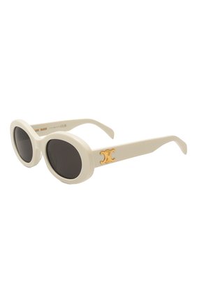 Женские солнцезащитные очки CELINE EYEWEAR бело го цвета, арт. CL40194U 25A | Фото 1 (Тип очков: С/з; Материал: Пластик; Оптика Гендер: оптика-женское; Очки форма: Овальные)