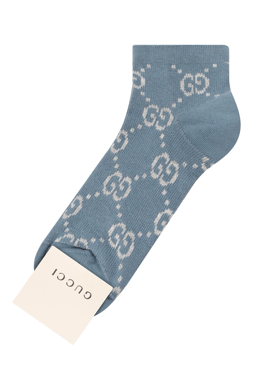 Женские хлопковые носки GUCCI голубого цвета, арт. 631451 3GF79 | Фото 1 (Материал внешний: Хлопок)