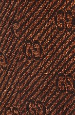 Женские гольфы GUCCI темно-коричневого цвета, арт. 650190 3GABG | Фото 2 (Материал внешний: Синтетический материал, Хлопок)