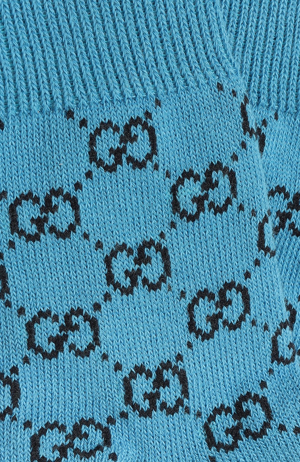 Женские хлопковые носки GUCCI голубого цвета, арт. 663863 3GABH | Фото 2 (Материал внешний: Хлопок)