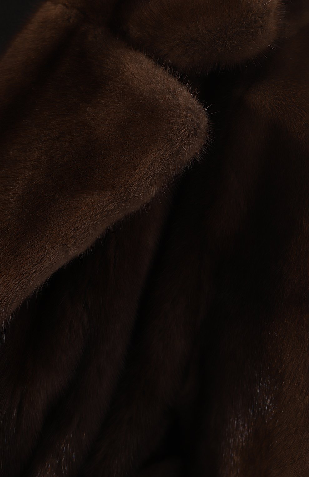 Женская шуба из меха норки GIULIA GURMAN коричневого цвета, арт. C10244125D | Фото 5 (Женское Кросс-КТ: Мех; Рукава: Длинные; Стили: Гламурный; Материал внешний: Натуральный мех; Длина (верхняя одежда): Длинные)