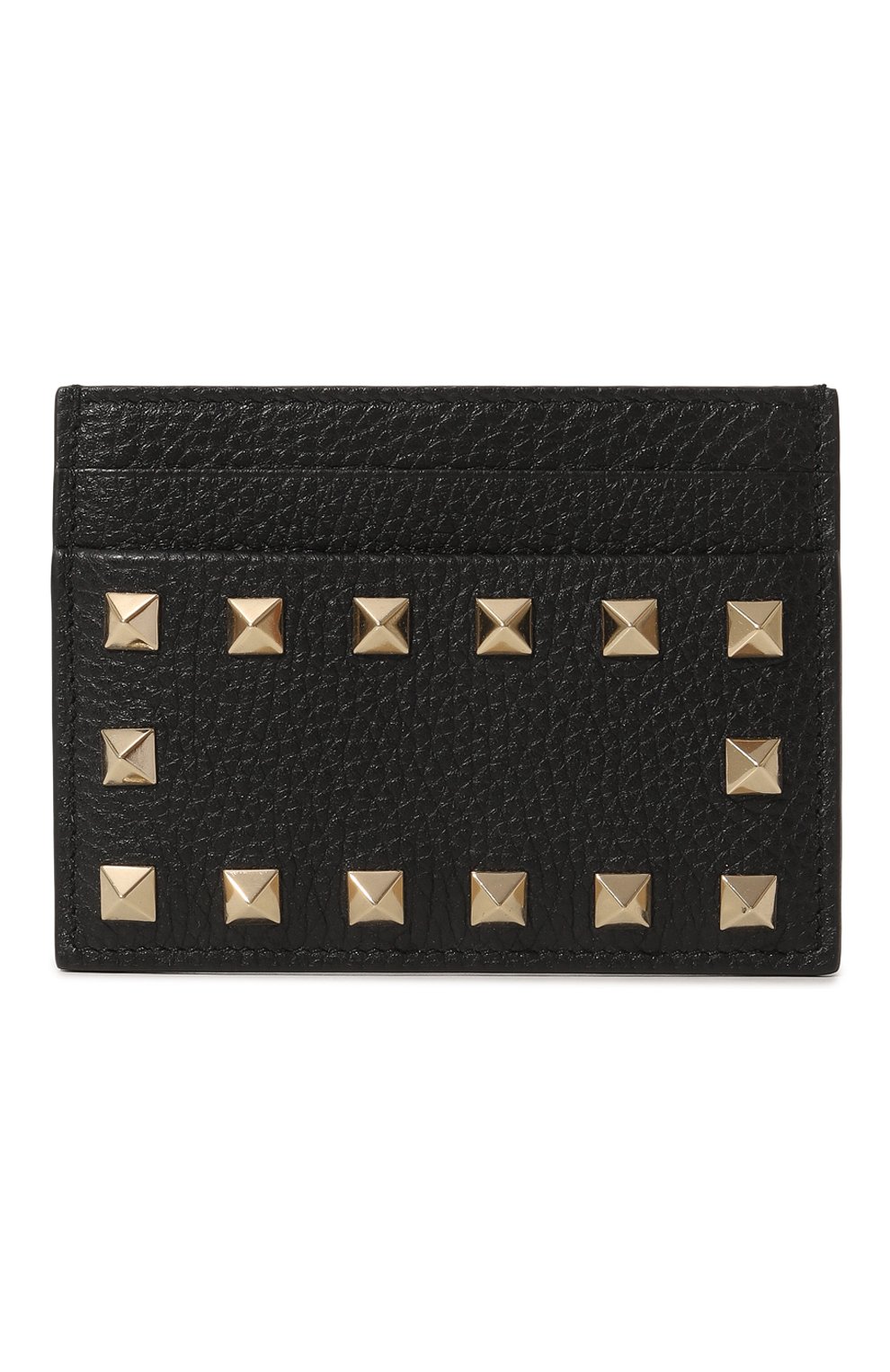 Женский кожаный футляр для кредитный карт VALENTINO черного цвета, арт. 1W2P0486/VSH0NO | Фото 1 (Материал: Натуральная кожа)