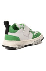 Детские кожаные кроссовки MOSCHINO зеленого цвета, арт. 74359/20-27 | Фото 3 (Материал внутренний: Натуральная кожа)