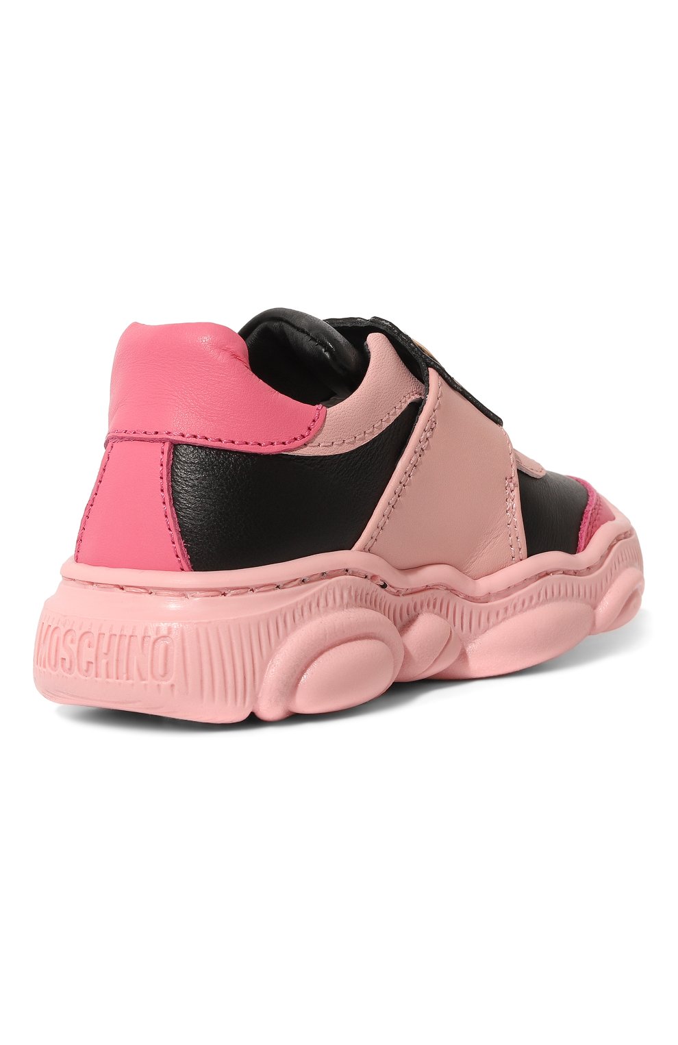 Детские кожаные кроссовки MOSCHINO розового цвета, арт. 74363/20-27 | Фото 3 (Материал внутренний: Натуральная кожа)