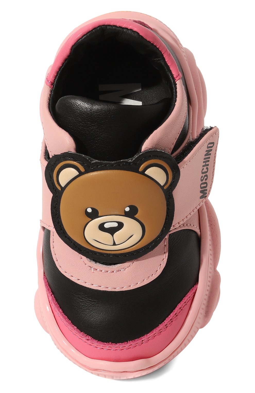 Детские кожаные кроссовки MOSCHINO розового цвета, арт. 74363/20-27 | Фото 4 (Материал внутренний: Натуральная кожа)
