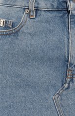 Женская джинсовая юбка GCDS светло-голубого цвета, арт. SS23W620206 | Фото 5 (Стили: Гламурный; Кросс-КТ: Деним; Длина Ж (юбки, платья, шорты): Мини; Женское Кросс-КТ: Юбка-одежда; Материал внешний: Хлопок, Деним)