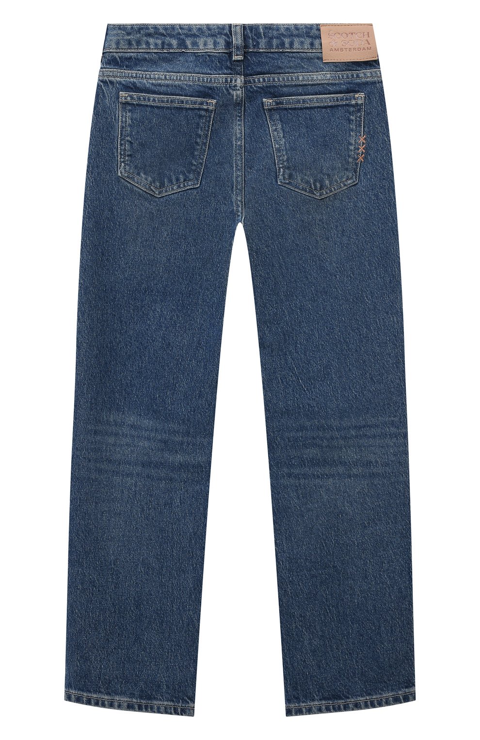 Детские джинсы SCOTCH&SODA синего цвета, арт. 170095-23-SSGM-C85 | Фото 2 (Материал внешний: Хлопок, Лиоцелл, Растительное волокно; Детали: Потертости)