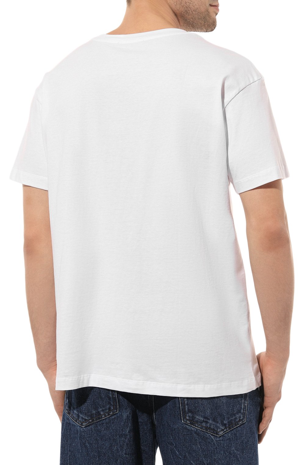 Мужская хлопковая футболка HINNOMINATE белого цвета, арт. HUS3/HNM207 | Фото 4 (Рукава: Короткие; Длина (для топов): Стандартные; Принт: С принтом; Материал внешний: Хлопок; Стили: Спорт-шик)