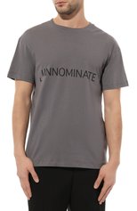 Мужская хлопковая футболка HINNOMINATE темно-серого цвета, арт. HUS3/HNM207 | Фото 3 (Рукава: Короткие; Длина (для топов): Стандартные; Принт: С принтом; Материал внешний: Хлопок; Стили: Спорт-шик)