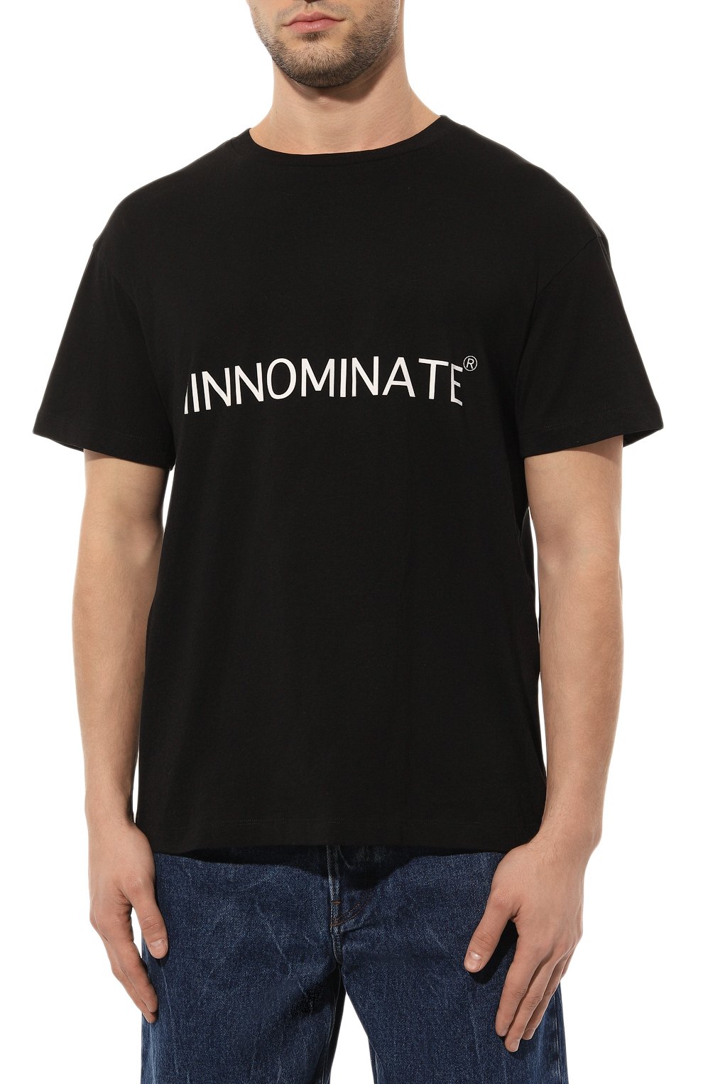 Мужская хлопковая футболка HINNOMINATE черного цвета, арт. HUS3/HNM207 | Фото 3 (Рукава: Короткие; Длина (для топов): Стандартные; Принт: С принтом; Материал внешний: Хлопок; Стили: Спорт-шик)