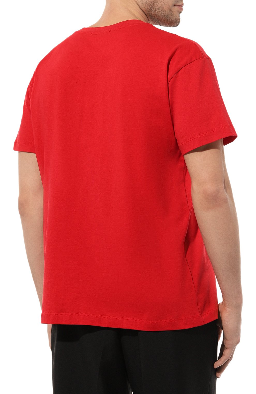 Мужская хлопковая футболка HINNOMINATE красного цвета, арт. HUS3/HNM207 | Фото 4 (Рукава: Короткие; Длина (для топов): Стандартные; Принт: С принтом; Материал внешний: Хлопок; Стили: Спорт-шик)