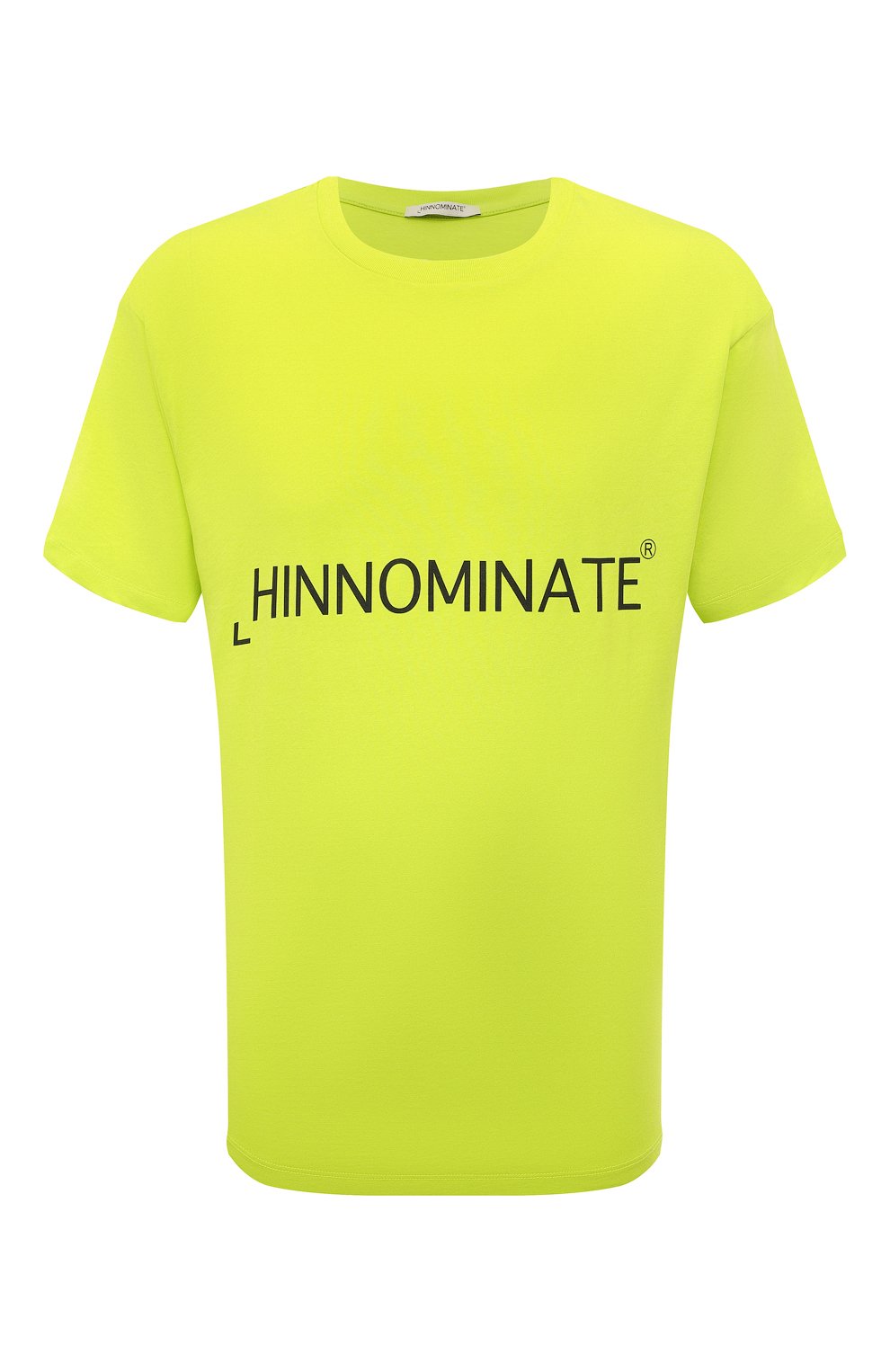 Мужская хлопковая футболка HINNOMINATE салатового цвета, арт. HUS3/HNM207 | Фото 1 (Рукава: Короткие; Длина (для топов): Стандартные; Принт: С принтом; Материал внешний: Хлопок; Стили: Спорт-шик)