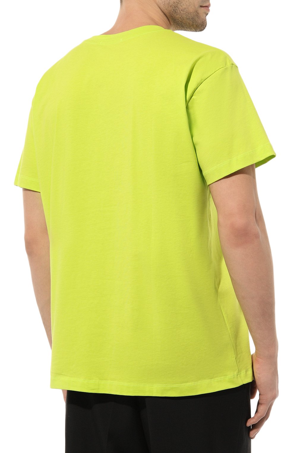 Мужская хлопковая футболка HINNOMINATE салатового цвета, арт. HUS3/HNM207 | Фото 4 (Рукава: Короткие; Длина (для топов): Стандартные; Принт: С принтом; Материал внешний: Хлопок; Стили: Спорт-шик)