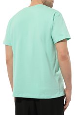Мужская хлопковая футболка HINNOMINATE бирюзового цвета, арт. HUS3/HNM207 | Фото 4 (Рукава: Короткие; Длина (для топов): Стандартные; Принт: С принтом; Материал внешний: Хлопок; Стили: Спорт-шик)
