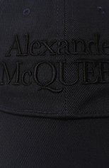Мужской хлопковая бейсболка ALEXANDER MCQUEEN темно-синего цвета, арт. 688658/4105Q4160 | Фото 4 (Материал: Текстиль, Хлопок)