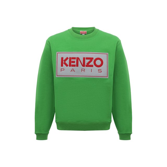 Хлопковый свитшот Kenzo FC65SW4164ME/57, цвет зелёный, размер 52
