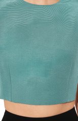 Женский топ из хлопка и вискозы GUCCI голубого цвета, арт. 683131 ZAIGV | Фото 5 (Стили: Гламурный; Материал внешний: Хлопок, Вискоза; Длина (для топов): Укороченные)