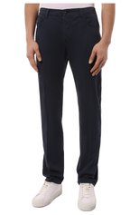 Мужские хлопковые брюки STEFANO RICCI темно-синего цвета, арт. MFT31B0100/314420 | Фото 3 (Длина (брюки, джинсы): Стандартные; Случай: Повседневный; Материал внешний: Хлопок; Стили: Кэжуэл)