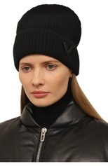 Женская кашемировая шапка VALENTINO черного цвета, арт. 1W0HB01D/VFS0NO | Фото 2 (Материал: Текстиль, Кашемир, Шерсть)