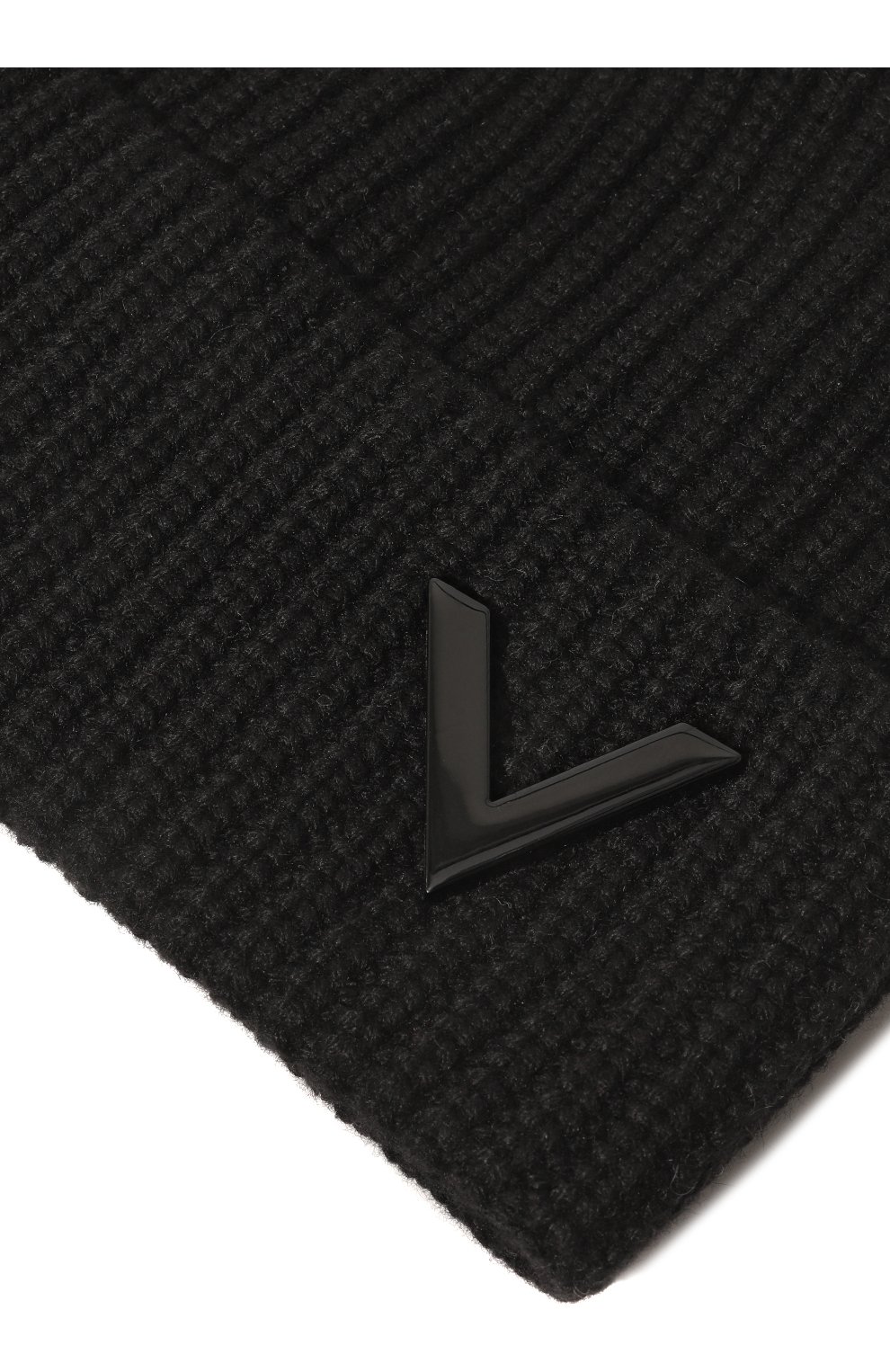 Женская кашемировая шапка VALENTINO черного цвета, арт. 1W0HB01D/VFS0NO | Фото 4 (Материал: Текстиль, Кашемир, Шерсть)