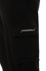 Мужские хлопковые джоггеры HINNOMINATE черного цвета, арт. HUS3/HNM188 | Фото 5 (Длина (брюки, джинсы): Стандартные; Материал внешний: Хлопок; Стили: Спорт-шик; Силуэт М (брюки): Джоггеры)
