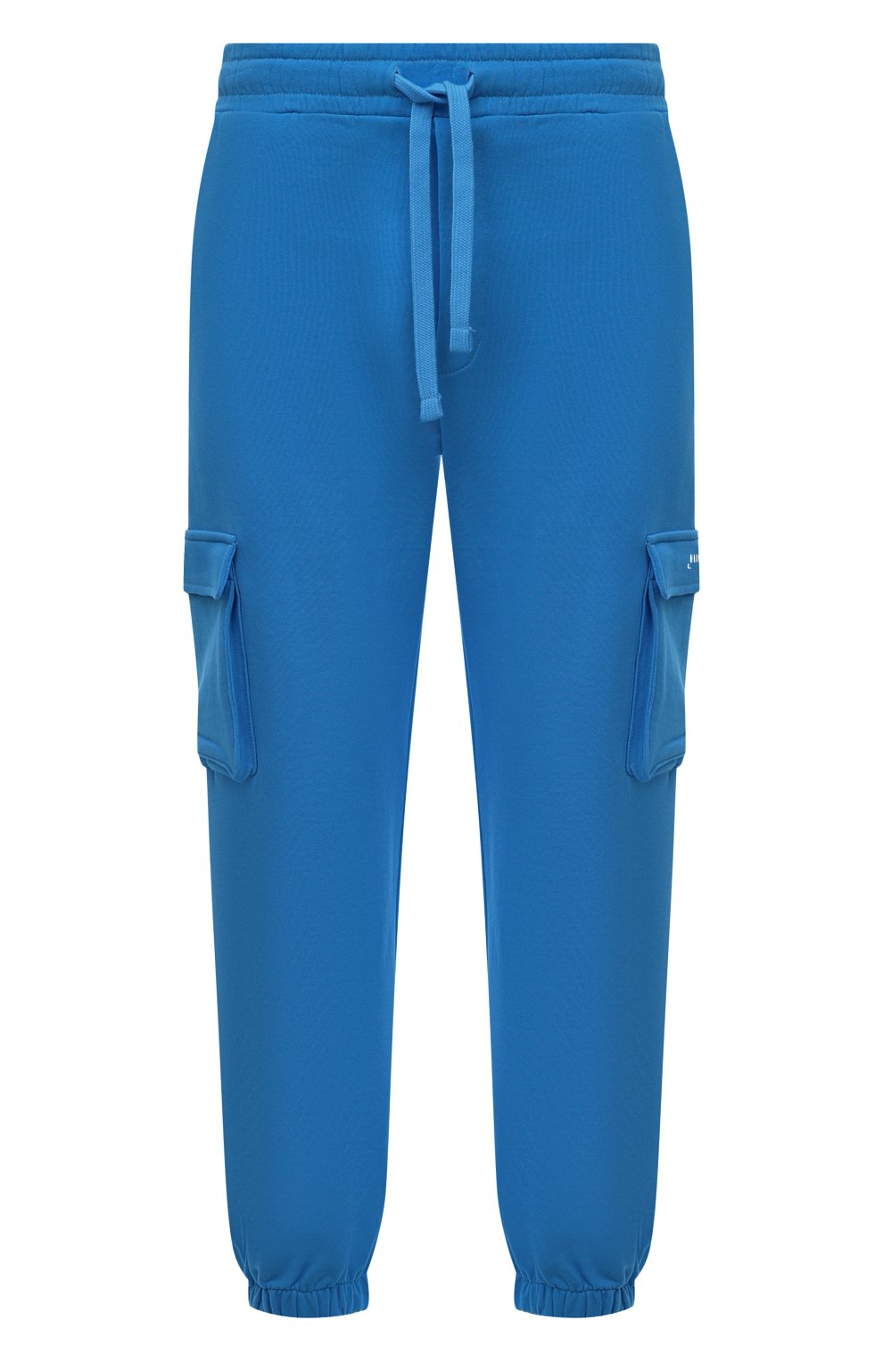 Мужские хлопковые джоггеры HINNOMINATE синего цвета, арт. HUS3/HNM188 | Фото 1 (Длина (брюки, джинсы): Стандартные; Материал внешний: Хлопок; Стили: Спорт-шик; Силуэт М (брюки): Джоггеры)